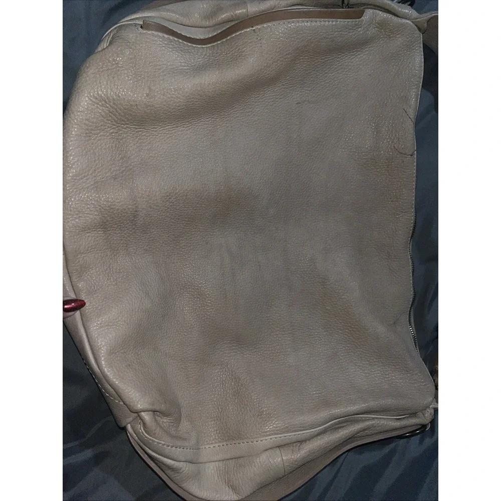 BRUNO ROSSI Beige/Tan Leather Large Shoulder Handbag Purse Hobo‎ - Needs Cleaned